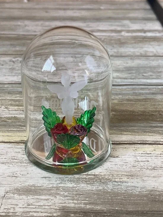 Disney Disneyland Tinker Bell Mini Glass 3" Dome Cloche Pre-owned w/No Box - Picture 5 of 7